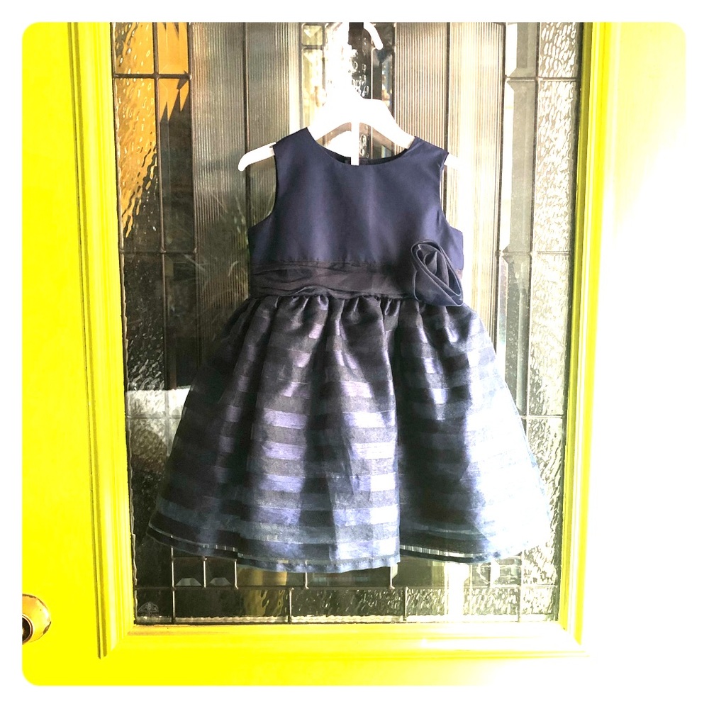 Navy striped party dress